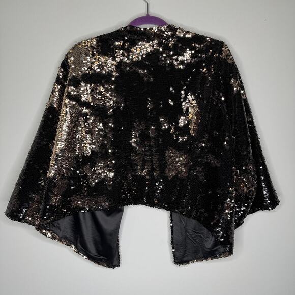 Torrid Sequin Drape Jacket Two Tone 1/2 - Picture 5 of 9
